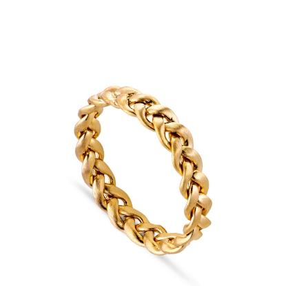 Billede af Jane Kønig Medium Braided ring sølv forgyldt flet str. 52