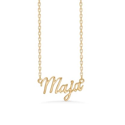 Billede af Studio Z "Name Tag - MAJA" halskæde forgyldt sølv (40-45 cm)