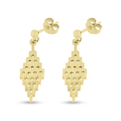 Billede af Ørehængere mursten i 14 kt.