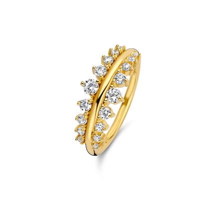 Billede af Spirit Icons Empress ring sølv forgyldt med synt. zirkonia str. 50-64