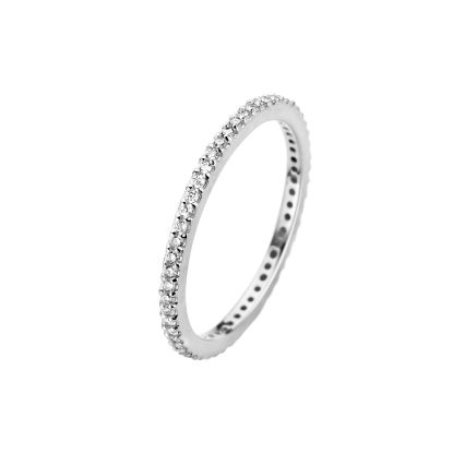 Billede af Spirit Icons Chic ring 1,5 mm. 14 karat hvidguld med 0,27 ct. w/vs str. 58