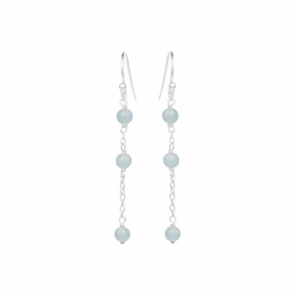 Billede af Susanne Friis Bjørner øreringe sølv m. aquamarin