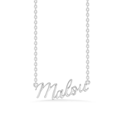 Billede af Studio Z "Name Tag - MALOU" halskæde sølv (40-45 cm)