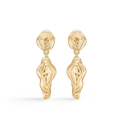 Billede af Studio Z "Shell" øreringe forgyldt sølv