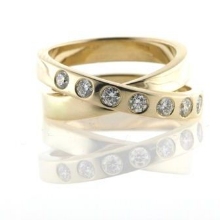 Billede af 4 brill. fattet i gnidefatning(forrivning) 2*0,01-1*0,02-1*0,03 ct. w/vs.,evt. fattet ifusionsring