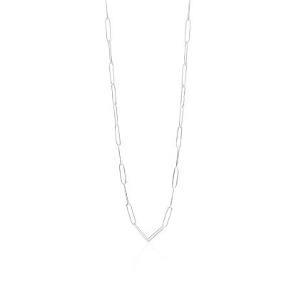 Billede af Susanne Friis Bjørner Halskæde sølv rektangulære blanke led