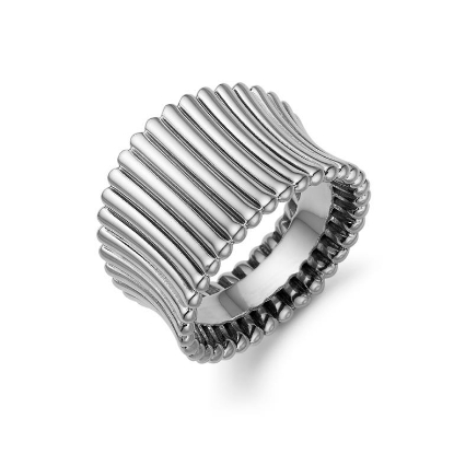 Billede af *Connections By Aagaard ring sølv oxyd. m/riller, str. 56