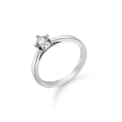 Billede af Mads Z "Crown" ring 14 kt hvidguld m. 0,24ct. W.SI