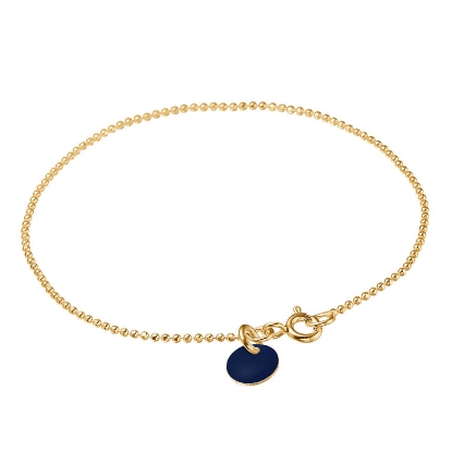Billede af *ENAMEL Copenhagen Ball Midnight armbånd sølv forgyldt kuglekæde (17,5cm)