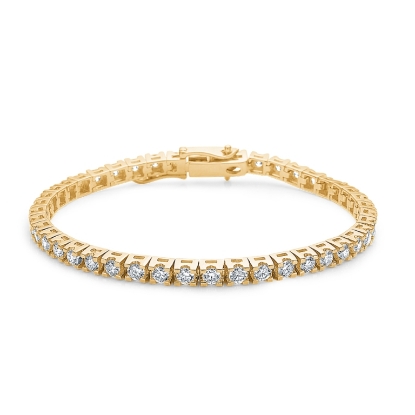 Billede af Mads Z "Tennis" armbånd 14 kt. guld m. 4,00 ct. w/si brillanter