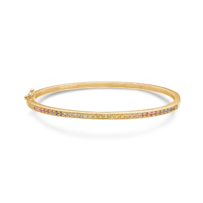 Billede af *Mads Z "Rainbow" armring 14kt. m. ægte sten str. M