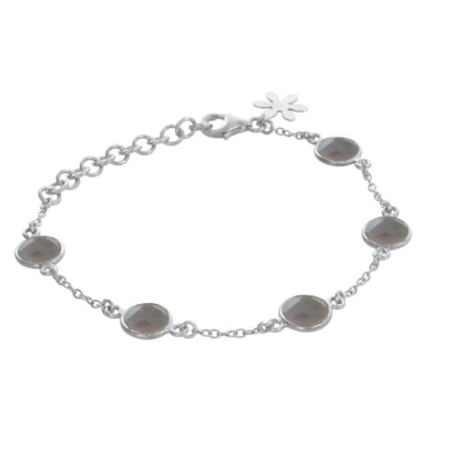 Billede af Susanne Friis Bjørner armbånd sølv m. grå agat (17-21cm)