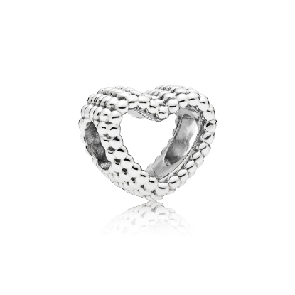 Billede af Pandora Beaded Heart charm sølv hjerte