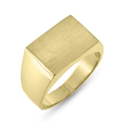 Billede af Ring massiv lukket bund, rek. plade 925s. forgyldt (forgyldning vil blive slidt af ved brug !) (pladering)(signetring)