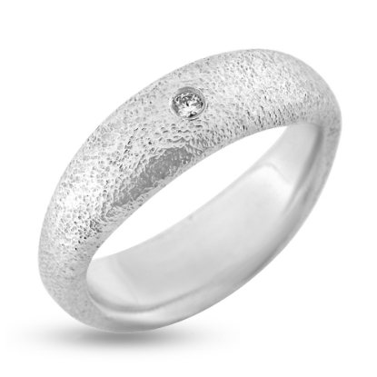 Billede af Ring bølget brillant 0,03 w/vs. massiv 925s