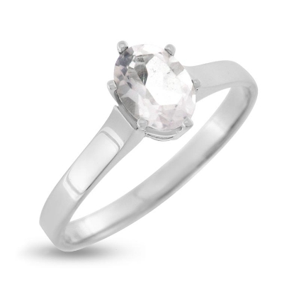 Billede af Ring "Glory" m. synt. sten 14 karat hvidguld