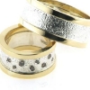 Billede af Ringe 14 kt. + sølv, d-ring 8 mm. med 5 brill. 2* 0,02, 2* 0,03, 1* 0,04 w/vs. herrering 10 mm. bred facon + 9,2 gr. (prisen er excl. guld)