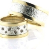 Billede af Ringe 14 kt. + sølv, d-ring 8 mm. med 5 brill. 2* 0,02, 2* 0,03, 1* 0,04 w/vs. herrering 10 mm. bred facon + 9,2 gr. (prisen er excl. guld)
