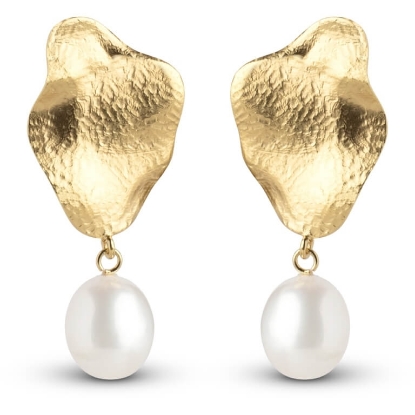 Billede af *ENAMEL Copenhagen Caia Large øreringe forgyldt sølv m. fvp