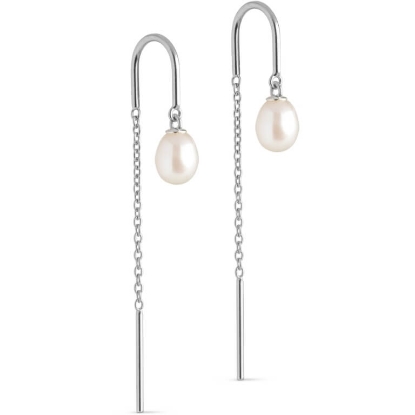 Billede af ENAMEL Copenhagen Eleanor Pearl øreringe sølv m. fvp