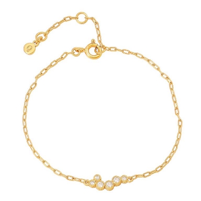 Billede af Hultquist Vivienne armbånd forgyldt sølv m. cz (16+3cm)