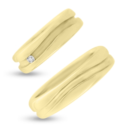 Billede af Vielses & Forlovelses ringe, i d- ring 1 brill. 0,05 w/vs. 14 kt.