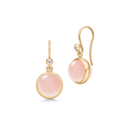 Billede af Julie Sandlau Prime Milky Rose øreringe forgyldt sølv rosafarvet krystal