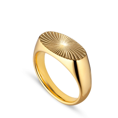 Billede af *Jane Kønig Signet Reflection ring sølv forgyldt str. 58