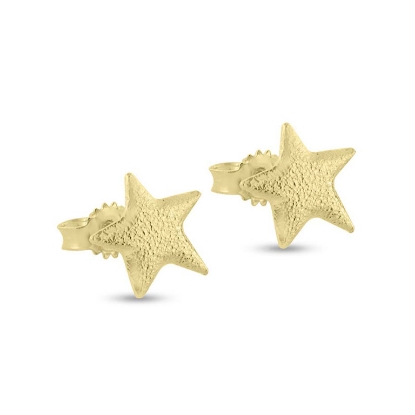 Billede af Ørestik stjerne, massiv 925s. forgyldt