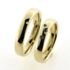 Billede af Vielses & Forlovelses ringe, 3* 0,01 ct. Sky blue i damering 14 kt.