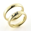Billede af Vielses & Forlovelses ringe, 3* 0,01 ct. Sky blue i damering 14 kt.