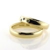 Billede af Vielses & Forlovelses ringe, 3* 0,01 ct. Sky blue i damering 14 kt.