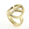 Billede af Ring, fredstegn (peace tegn) dia. 19 mm. 8 kt.