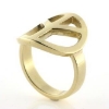 Billede af Ring, fredstegn (peace tegn) dia. 19 mm. 8 kt.