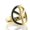 Billede af Ring, fredstegn (peace tegn) dia. 19 mm. 8 kt.