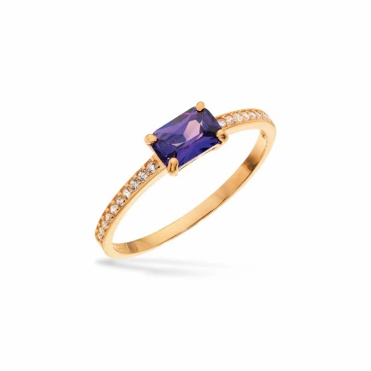 Billede af Scrouples Glow ring lavendel & hvid cubic zir. 8 kt.