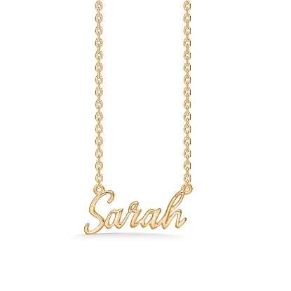 Billede af Studio Z "Name Tag - SARAH" halskæde forgyldt sølv (40-45 cm)