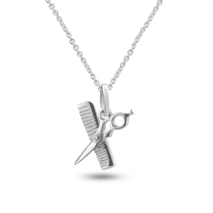 Billede af Vedhæng frisørsaks og kam (hj. 16 mm.) 14 kt. hvg.