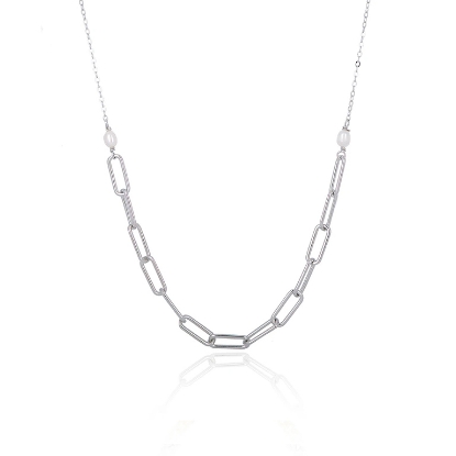 Billede af *WiOGA Luci halskæde sølv med ferskvandsperler (45+5cm)