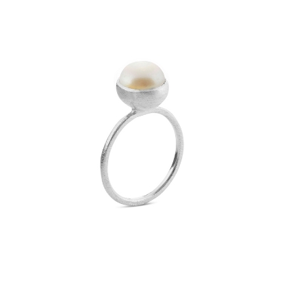 Billede af Susanne Friis Bjørner Ring sølv ferskvandsperle 8mm str. 51