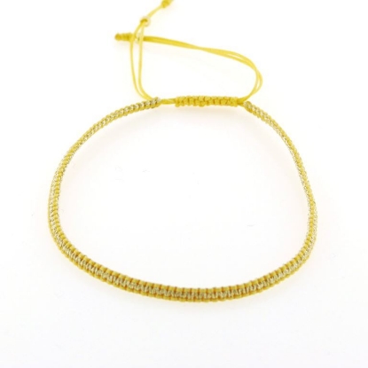 Billede af By Pind Colorful knyttet armbånd gylden og guldfarvet med sølv forgyldte kugler