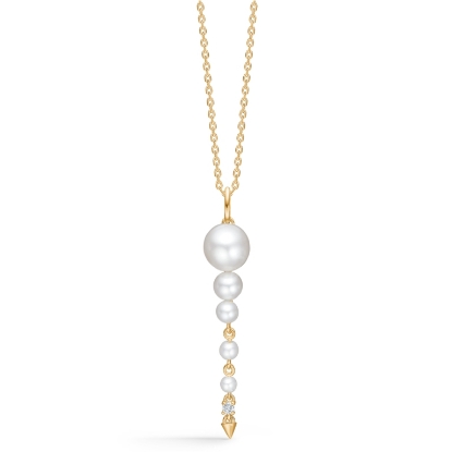 Billede af Mads Z "Unicorn" vedhæng 14 kt. guld m. kulturperler + 0,02 ct. brillant (eksl. kæde)