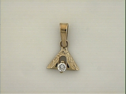 Billede af Vedhæng m. 3 m/m. syn. sten 14 kt.......