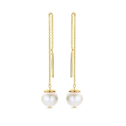 Billede af Spirit Icons Olivia øreringe 14 kt. guld m. ferskvandsperler