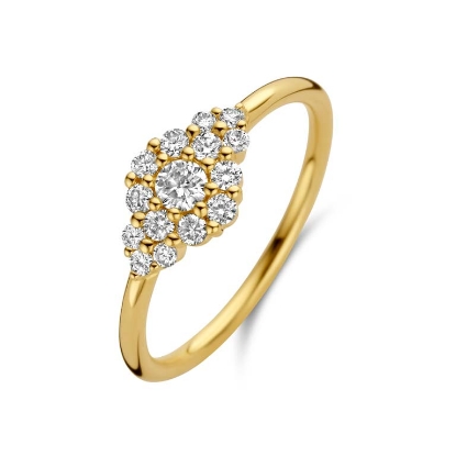 Billede af Spirit Icons Ascot ring large 14kt. guld med 0,43 ct w/vs diamanter (str. 48-60)