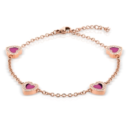 Billede af Bering Arctic Symphony armbånd poleret rosaforgyldt stål m. sten 18cm