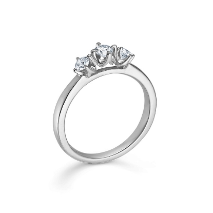 Billede af Mads Z "Crown Trinity" ring 14 kt hvidguld m. 0,34ct. W.SI str. 50