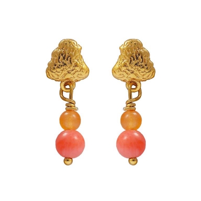 Billede af Hultquist Coralie øreringe forgyldt sølv m. fvp