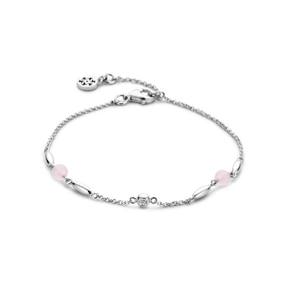Billede af Spirit Icons Cornelia armbånd sølv m. cz + pink milky (17-19 cm)