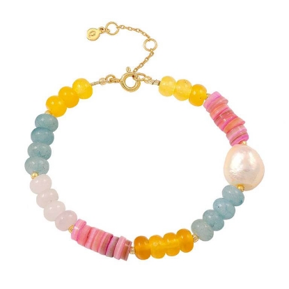 Billede af Hultquist Holiday armbånd forgyldt sølv m. perler (16,6+3 cm)